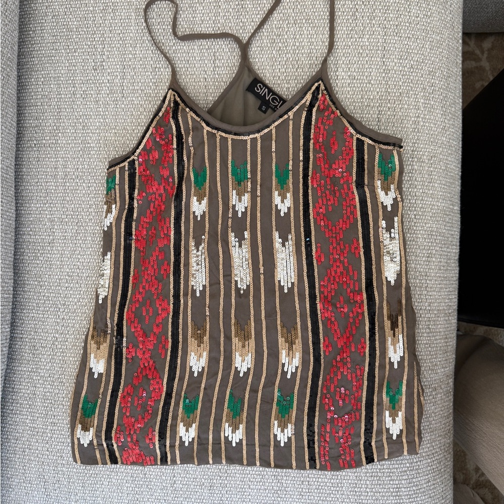 Multicolor Embellished Sequined Women's Top